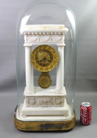 ANTIQUE FRENCH MARBLE PORTICO CLOCK