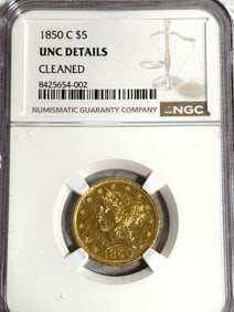1850 GOLD $5 COIN