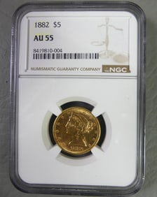1882 LIBERTY HEAD $5 GOLD COIN