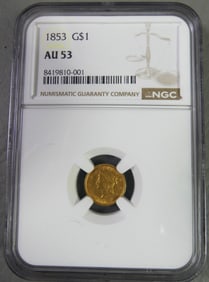 1853 GOLD $1 COIN