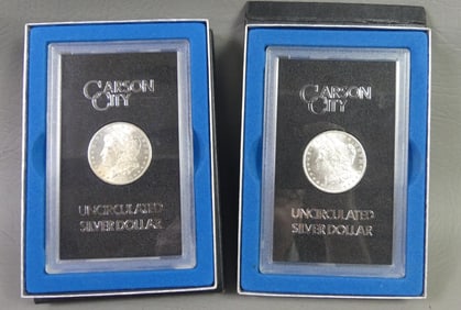2 CARSON CITY SILVER DOLLARS 1882 & 1884
