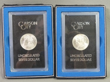 2 CARSON CITY SILVER DOLLARS 1883 & 1884
