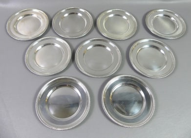9 GORHAM STERLING BREAD PLATES