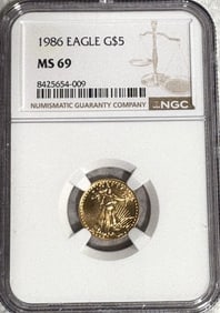 1986 GOLD EAGLE $5 COIN