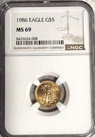 1986 GOLD EAGLE $5 COIN