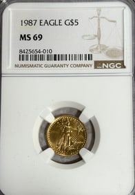 1987 GOLD EAGLE $5 COIN