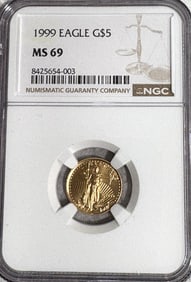 1999 GOLD EAGLE $5 COIN