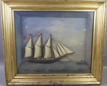 19TH C. SHIP DIORAMA - PARIS OF NEW ORLEANS