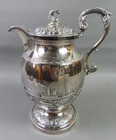 KIRK SILVER EWER - POCAHONTAS SHIP 1834