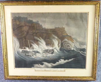 RARE ALBION SHIPWRECK PRINT 1823