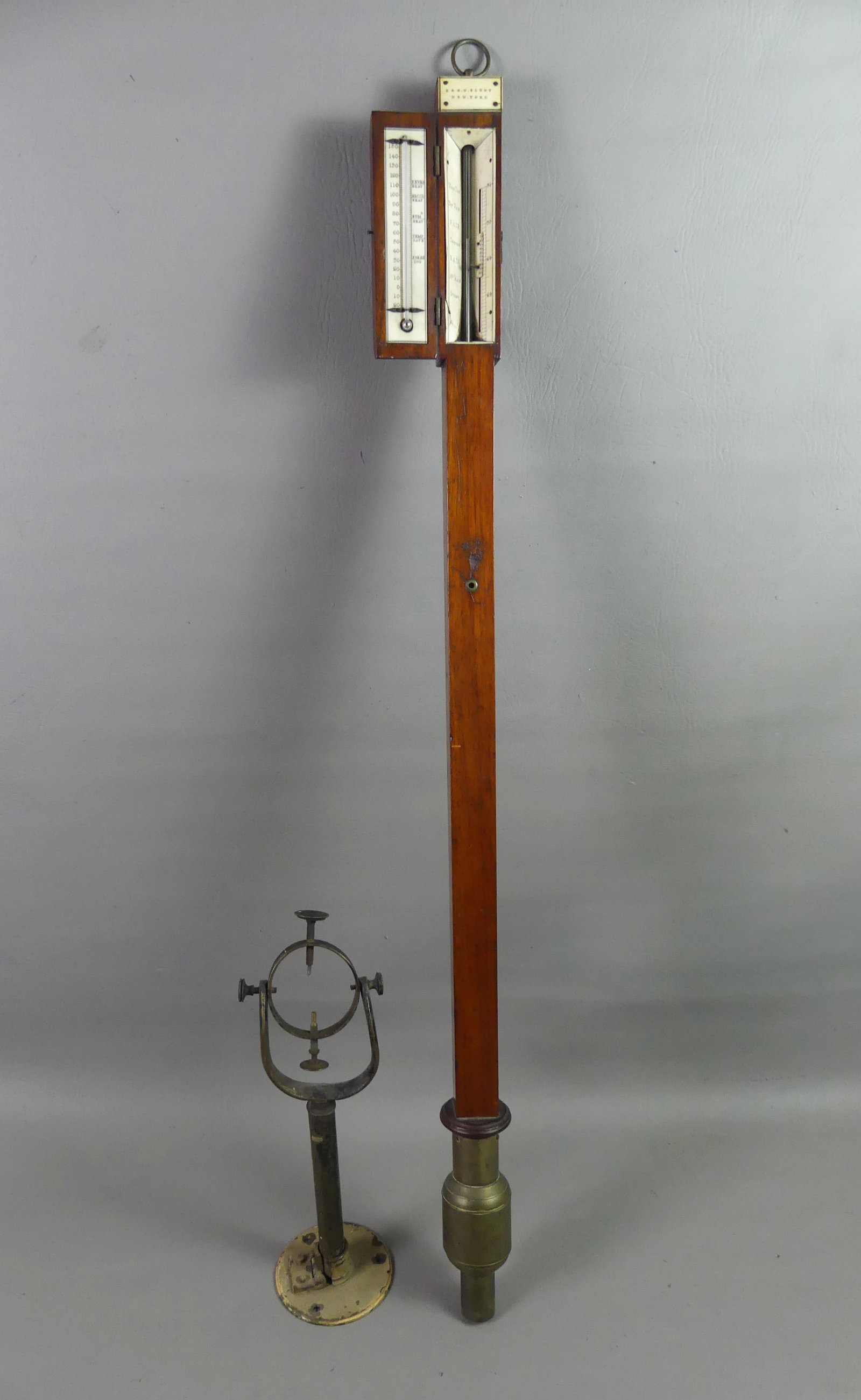 RARE STICK BAROMETER BY BLUNT, NY (1 of 2)