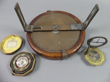 3 COMPASSES - 2 MINI 18TH CENTURY