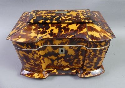 FINE DOUBLE TEA CADDY - SHELL VENEER