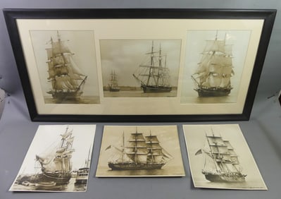 6 OLD PHOTOS WHALING SHIPS BY PACKARD