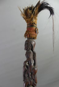 CARVED OCEANIC PRIEST STAFF - BATAK PEOPLE
