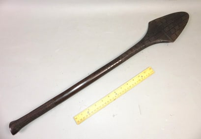 CARVED FIJIIAN WAR CLUB PADDLE