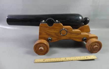 CANNON WITH OAK CARRIAGE - COOK'S ARSENAL