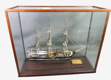CHAS. W. MORGAN MODEL WHALE SHIP IN CASE