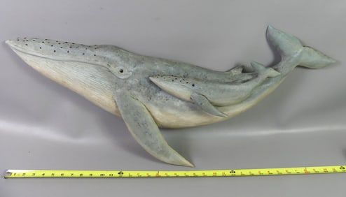 BECKENHAUPT  BLUE WHALE & CALF PLAQUE