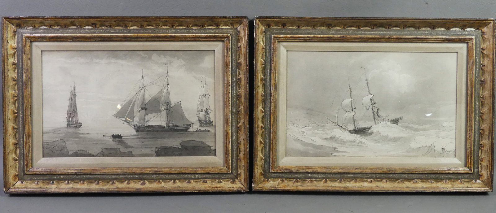 2 WATERCOLOR PAINTINGS OF SHIPS (1 of 4)
