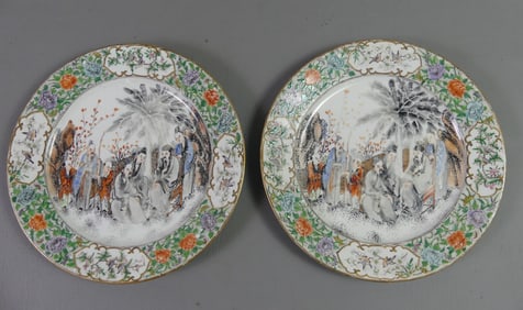 PAIR C. 1820 CHINESE EXPORT PLATES