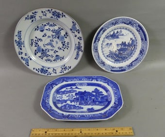 3 EARLY CHINESE PORCELAIN PLATES
