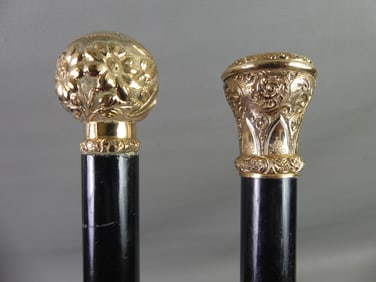 2 FANCY GOLD FILLED CANES