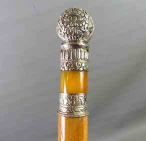 FANCY SILVER KNOB WALKING STICK