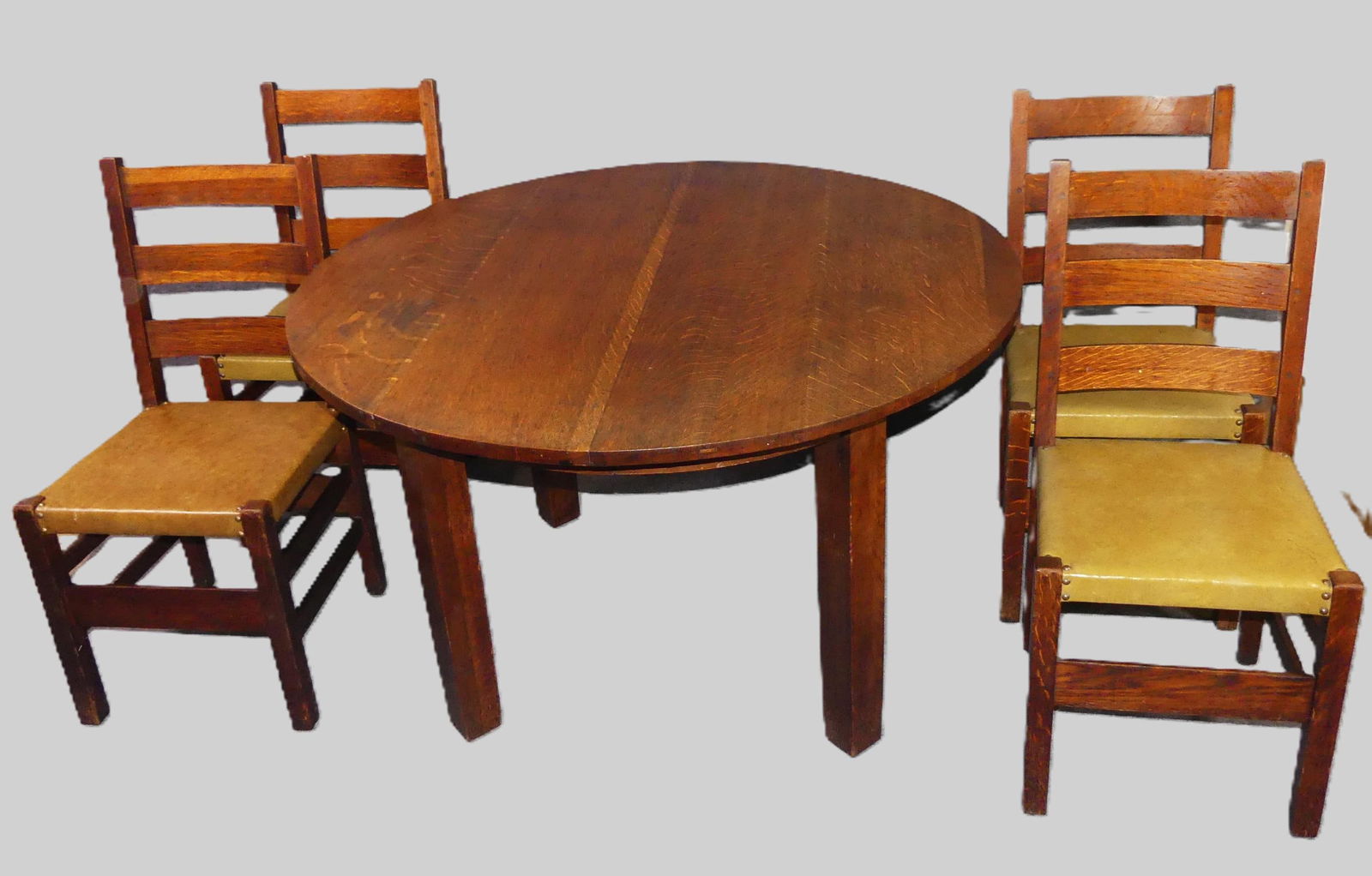 STICKLEY OAK DINE TABLE & 4 CHAIRS (1 of 6)