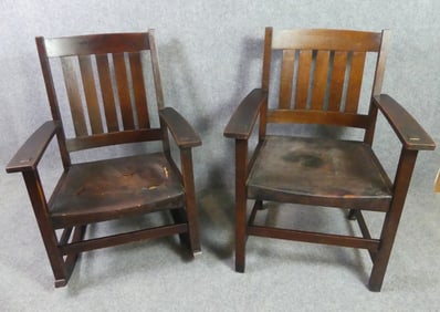 PR. L&JG STICKLEY OAK CHAIRS