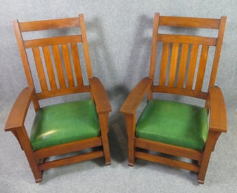 PR. ARTS & CRAFTS OAK ROCKERS