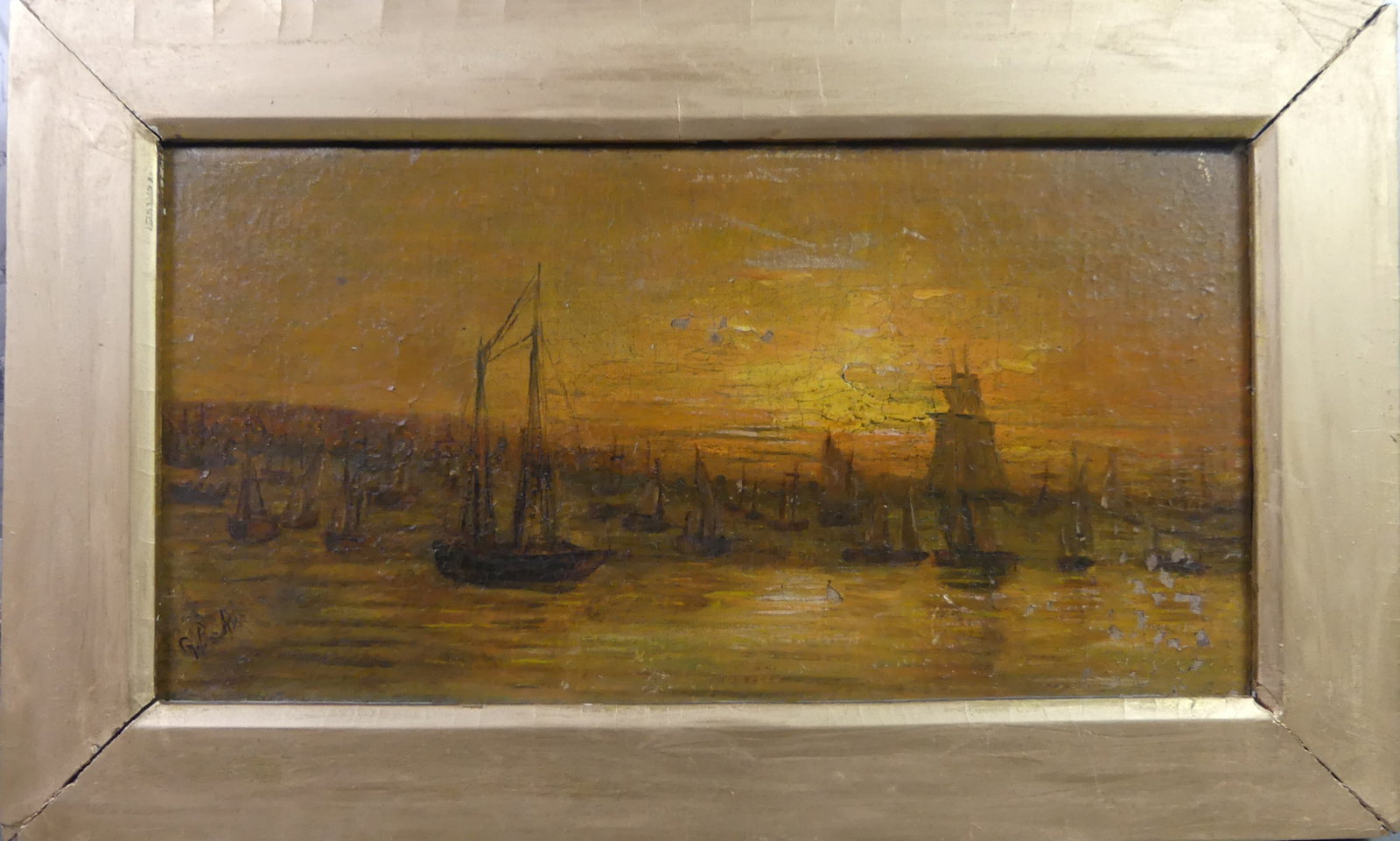 LUMINIST OIL PAINTING SHIPS - G. BAKER (1 of 2)