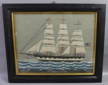 FLYING CLOUD 1930 NEEDLEPOINT PICTURE