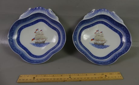 PAIR MOTTAHEDEH BOWLS - USS CONSTITUTION