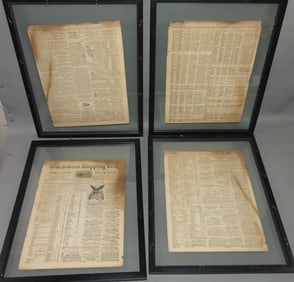 4 WHALEMEN'S SHIP LISTS & SALEM 1827 PAPER