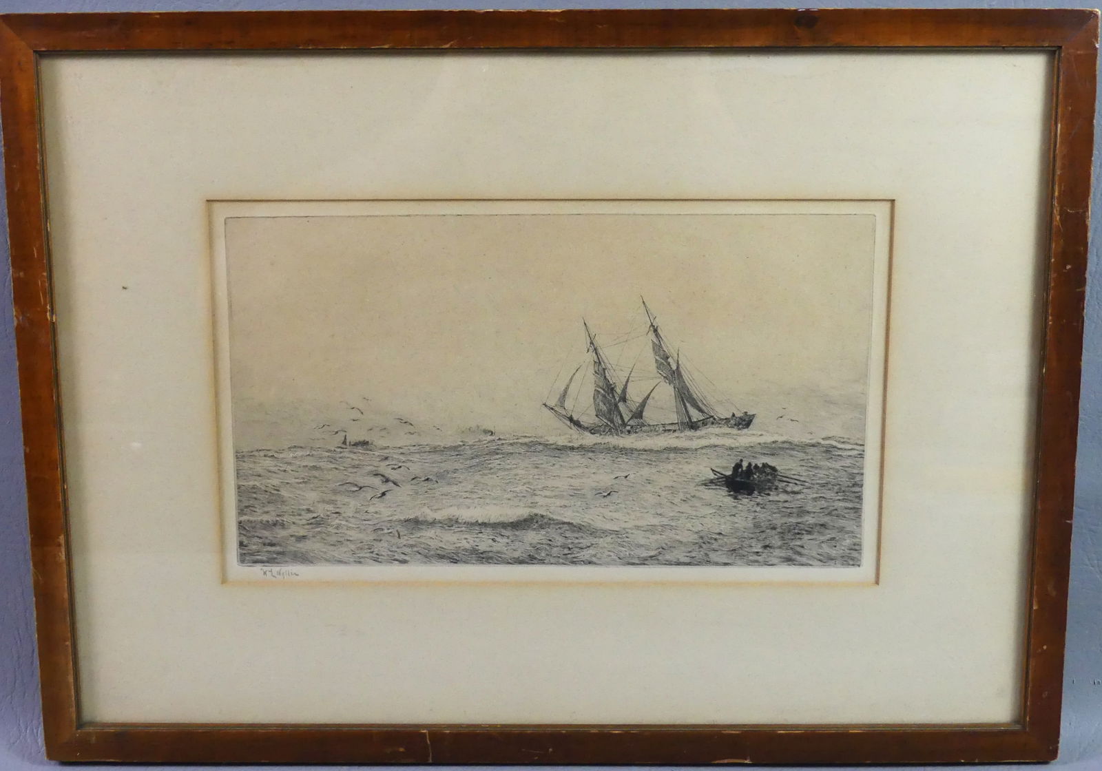 W.L. WYLLIE PRINT - WHALING SCENE (1 of 2)