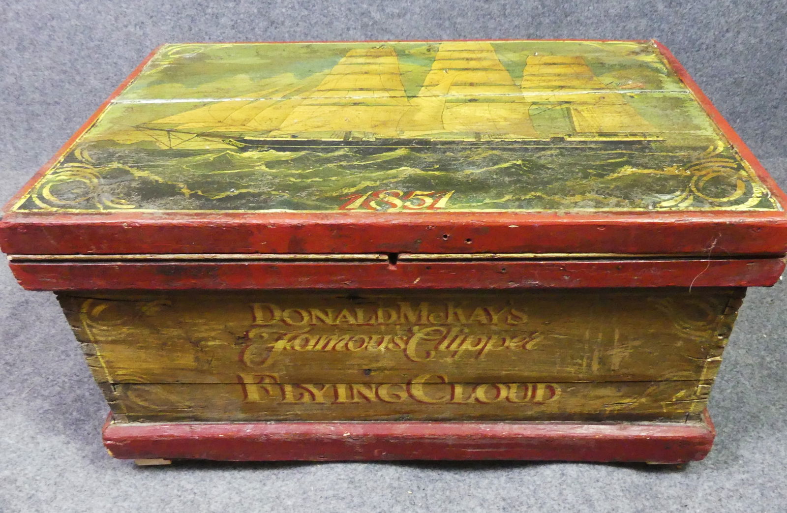ANTIQUE NAUTICAL CHEST - FLYING CLOUD (1 of 3)