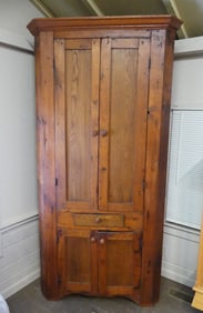 LARGE ANTIQUE PINE CORNER CUPBOARD
