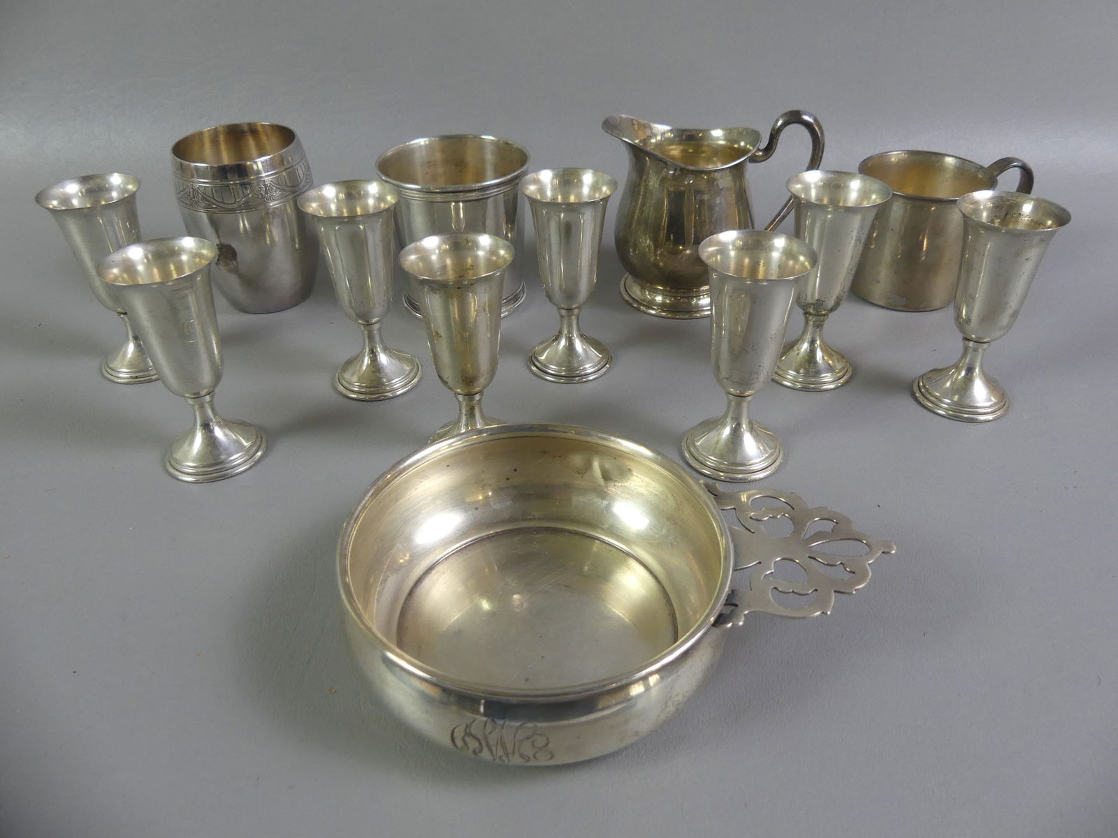 LOT ASSORTED STERLING & CORDIALS (1 of 1)