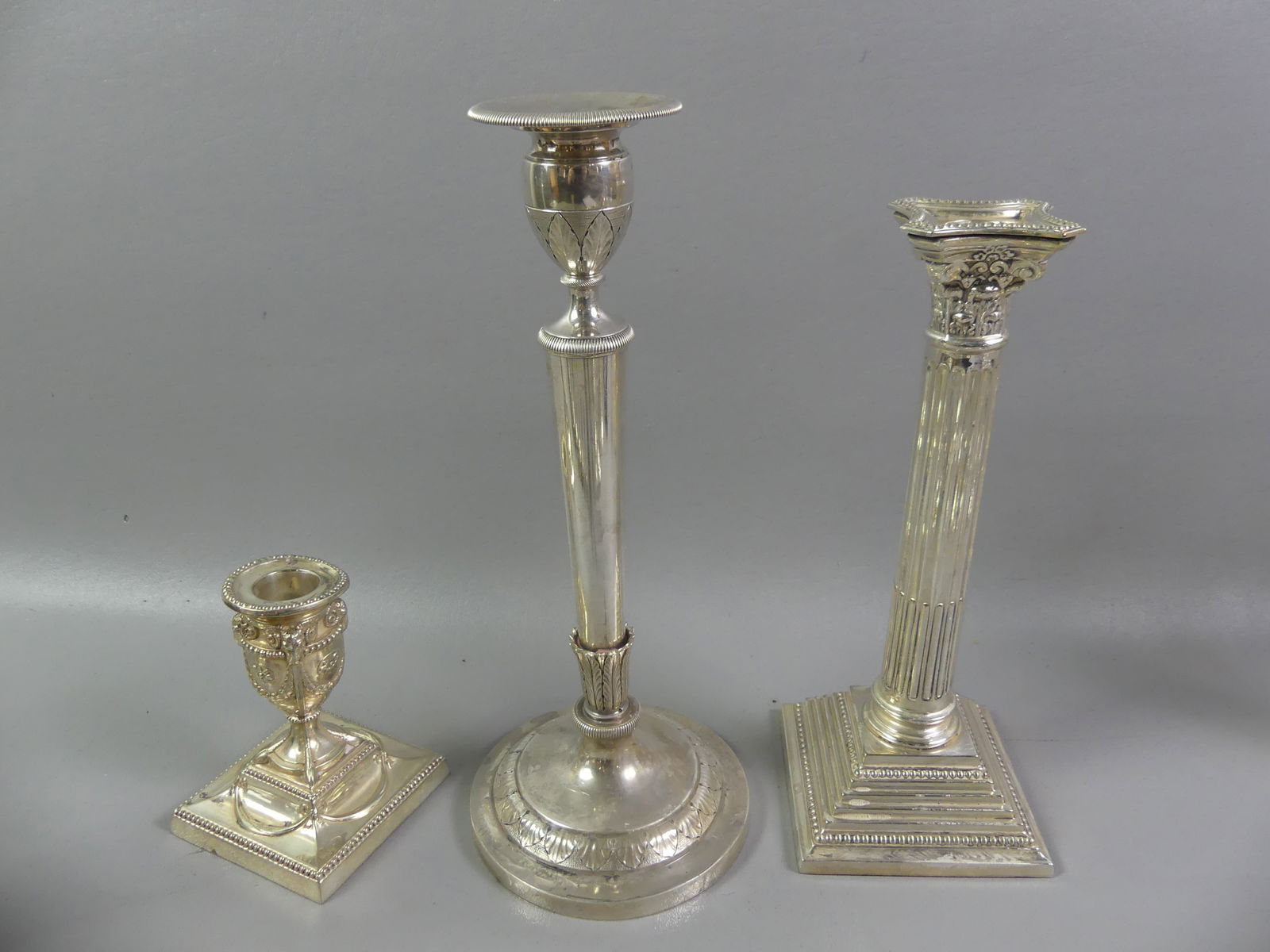 STERLING & PLATED CANDLESTICKS & FLATWARE - 2
