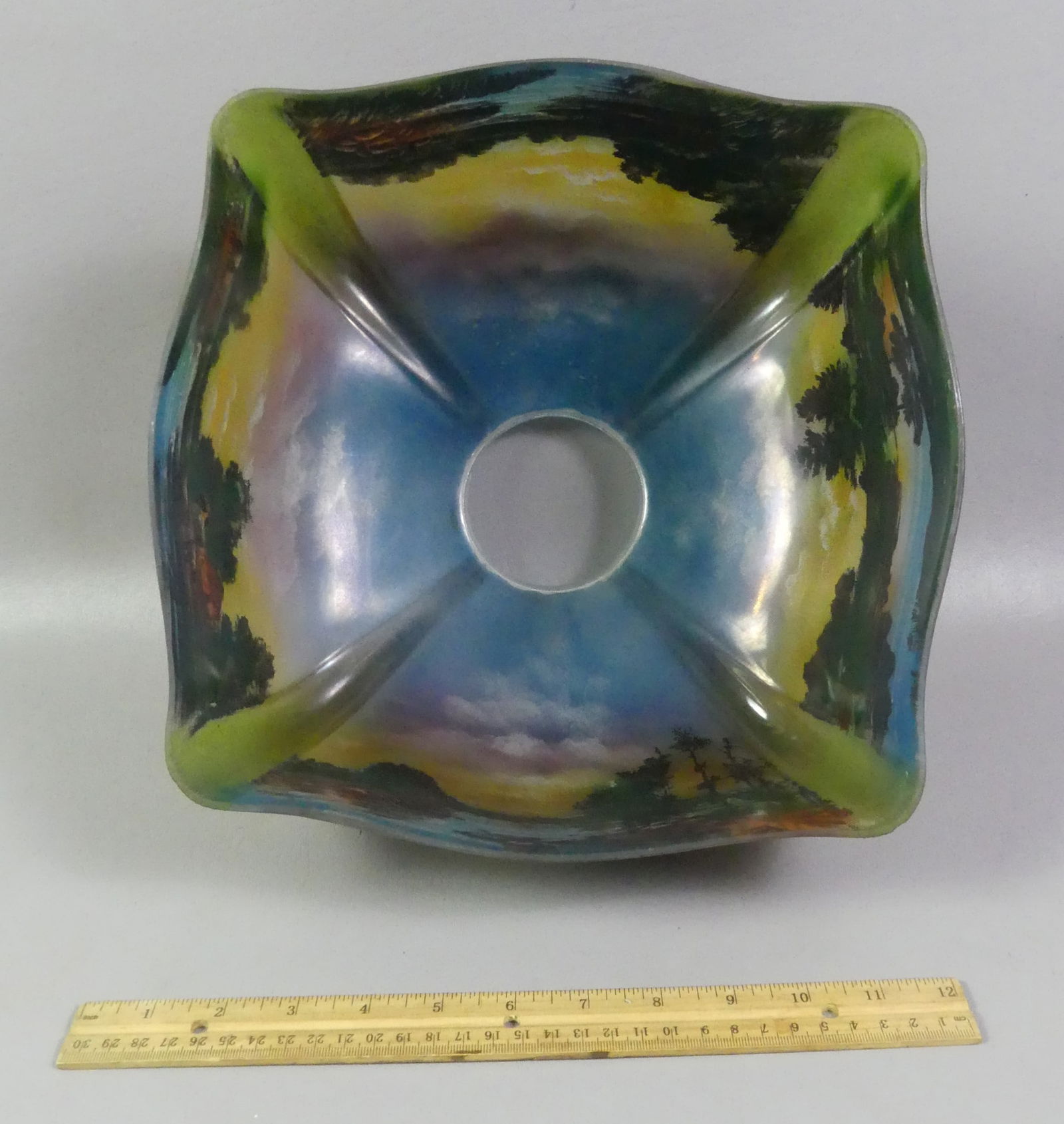 PITTSBURGH REVERSE PAINTED LAMP - 4