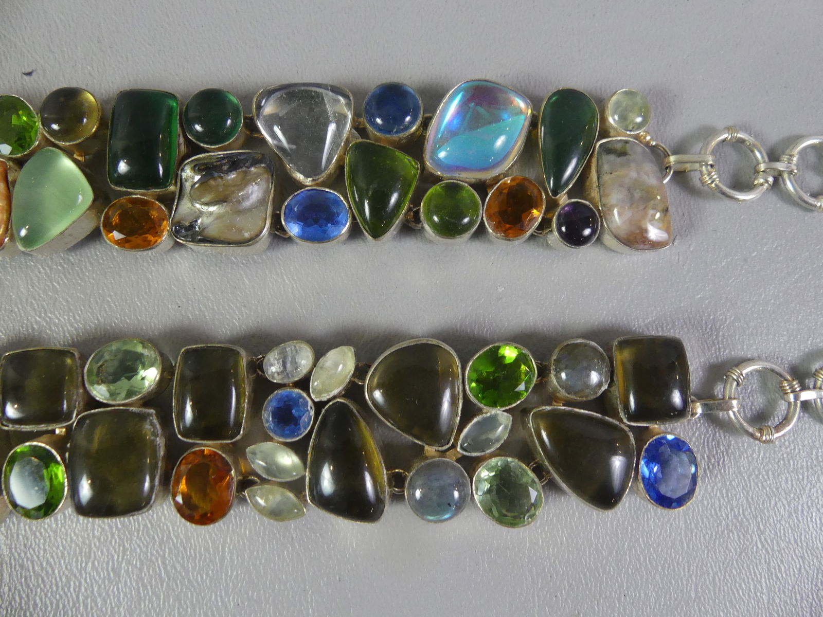 3 SILVER & GEMSTONE BRACELETS - 2
