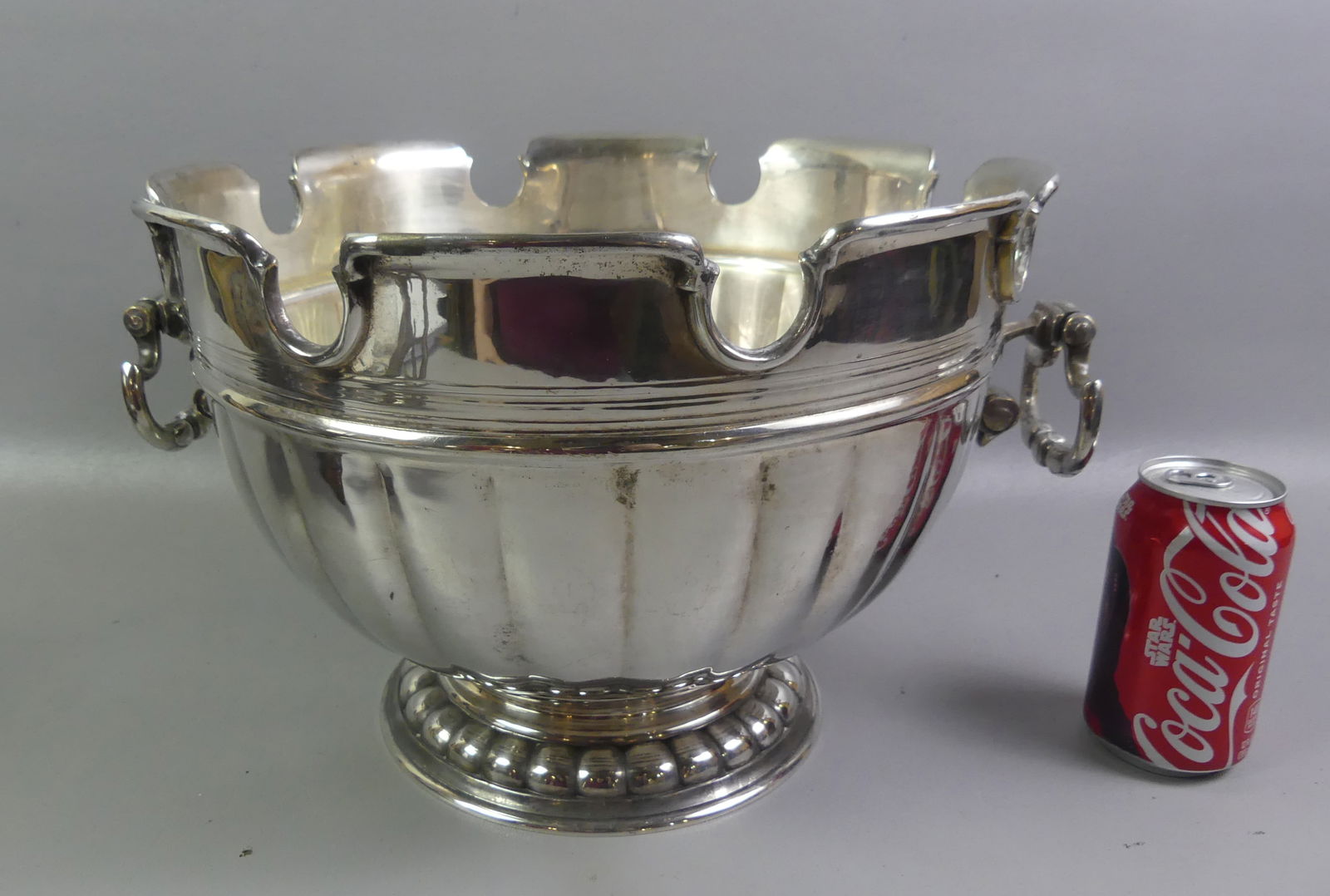 SILVER PLATE MONTEITH BOWL / WINE COOLER (1 of 4)