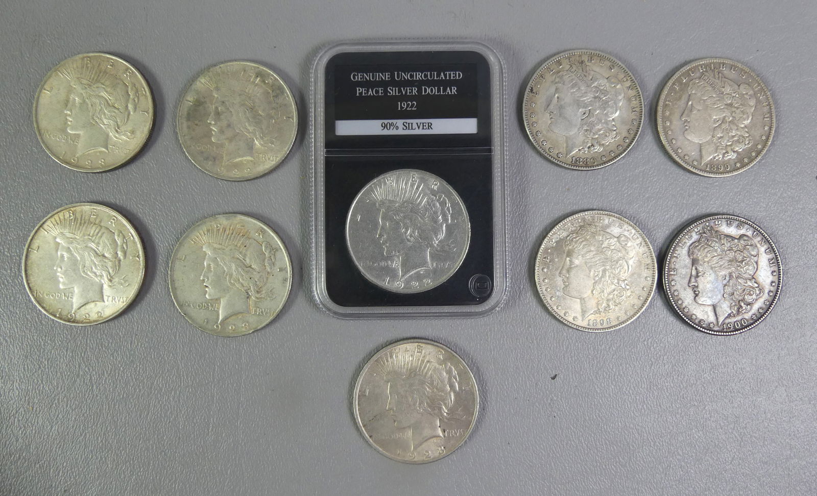 10 MORGAN & PEACE SILVER DOLLARS (1 of 2)