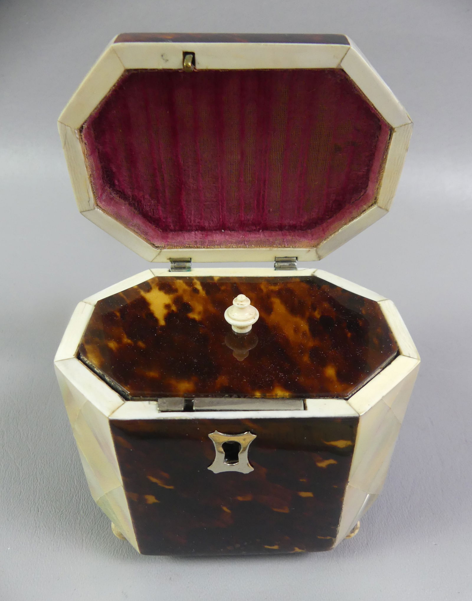 REGENCY PERIOD SHELL & ABALONE DOUBLE TEA CADDY - 3