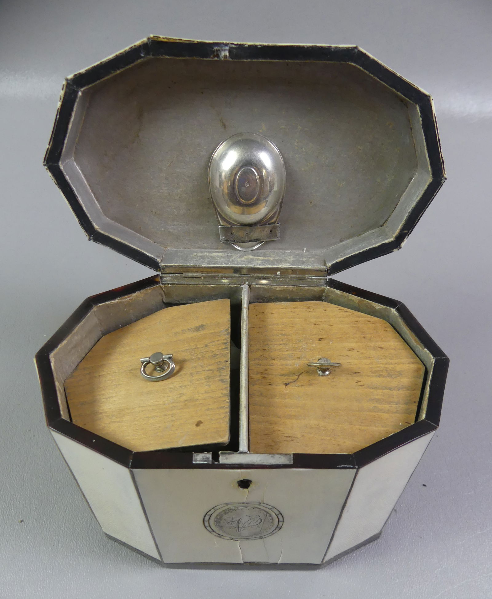 REGENCY PERIOD SILVER MOUNTED DOUBLE TEA CADDY - 2