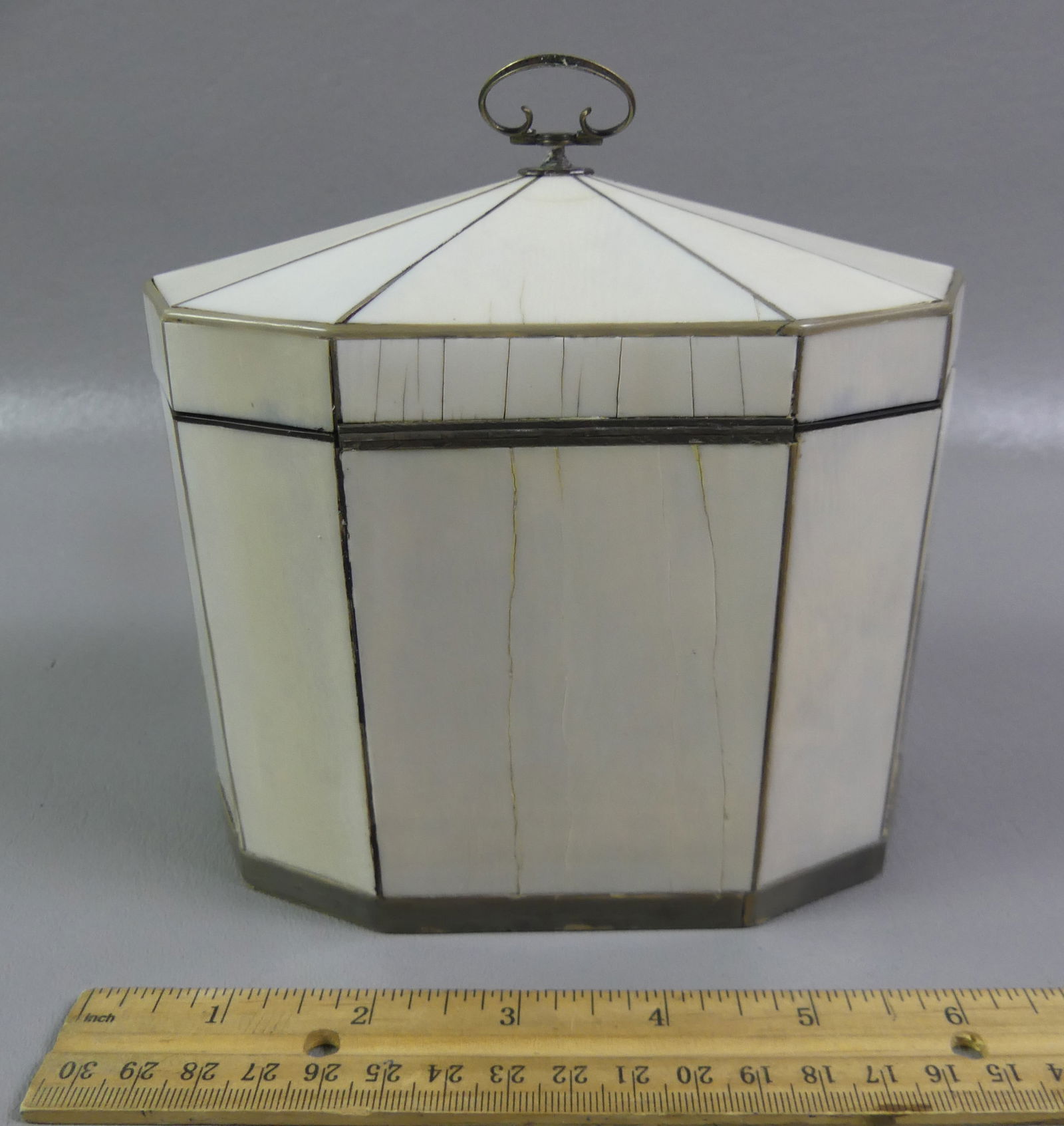 REGENCY PERIOD SILVER MOUNTED DOUBLE TEA CADDY - 4