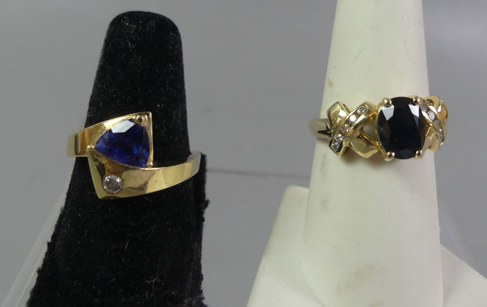 TWO 14K GEMSTONE RINGS - 2