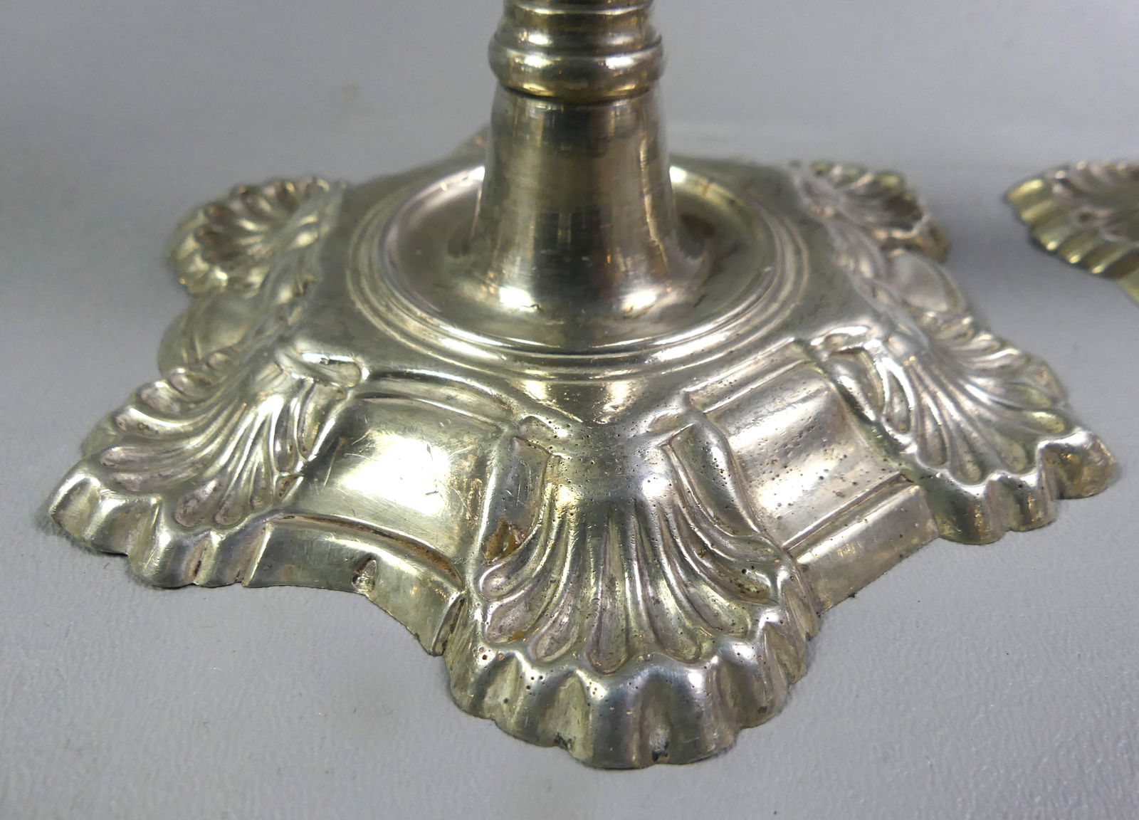 PAIR IRISH 18TH C. SILVER CANDLESTICKS - 7