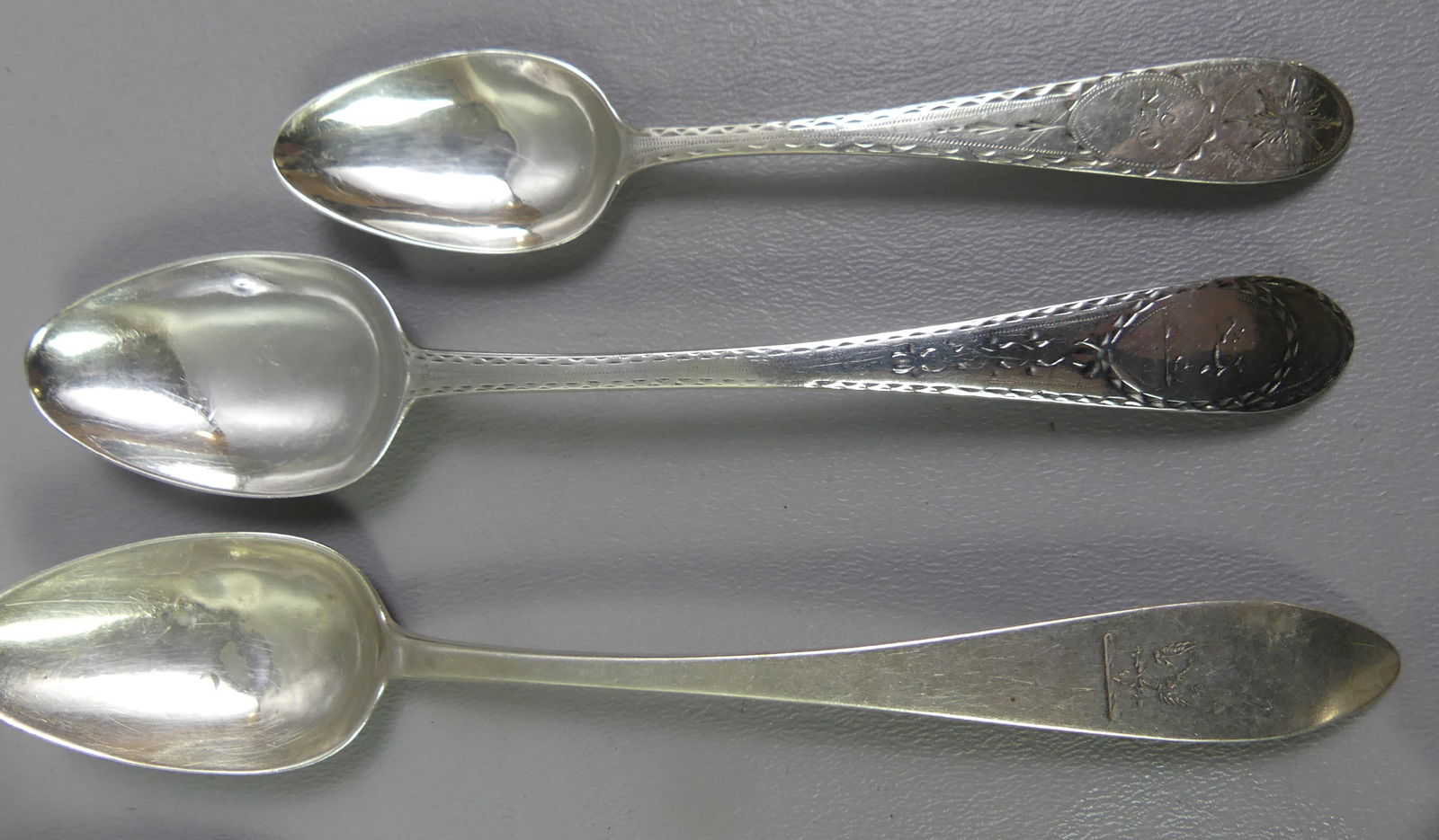 3 SETS ANTIQUE STERLING SPOONS - 2